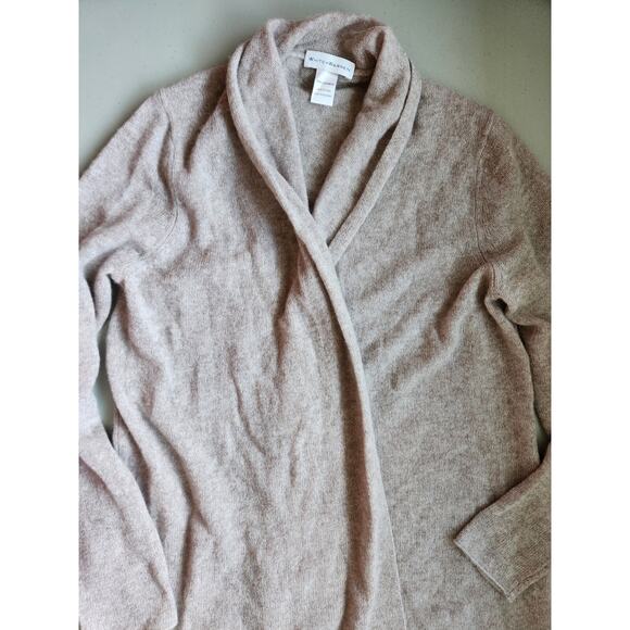 NWOT White + Warren 100% Cashmere Open-front Trapeze Cardigan Sz S Beige #3D501 - Picture 10 of 11